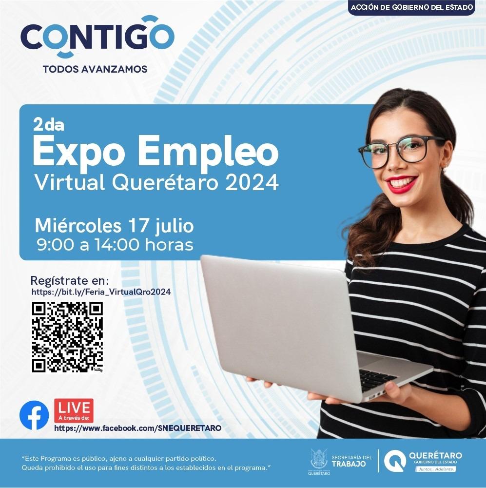 Más de 300 vacantes se promueven en la Segunda Expo Empleo Virtual Querétaro