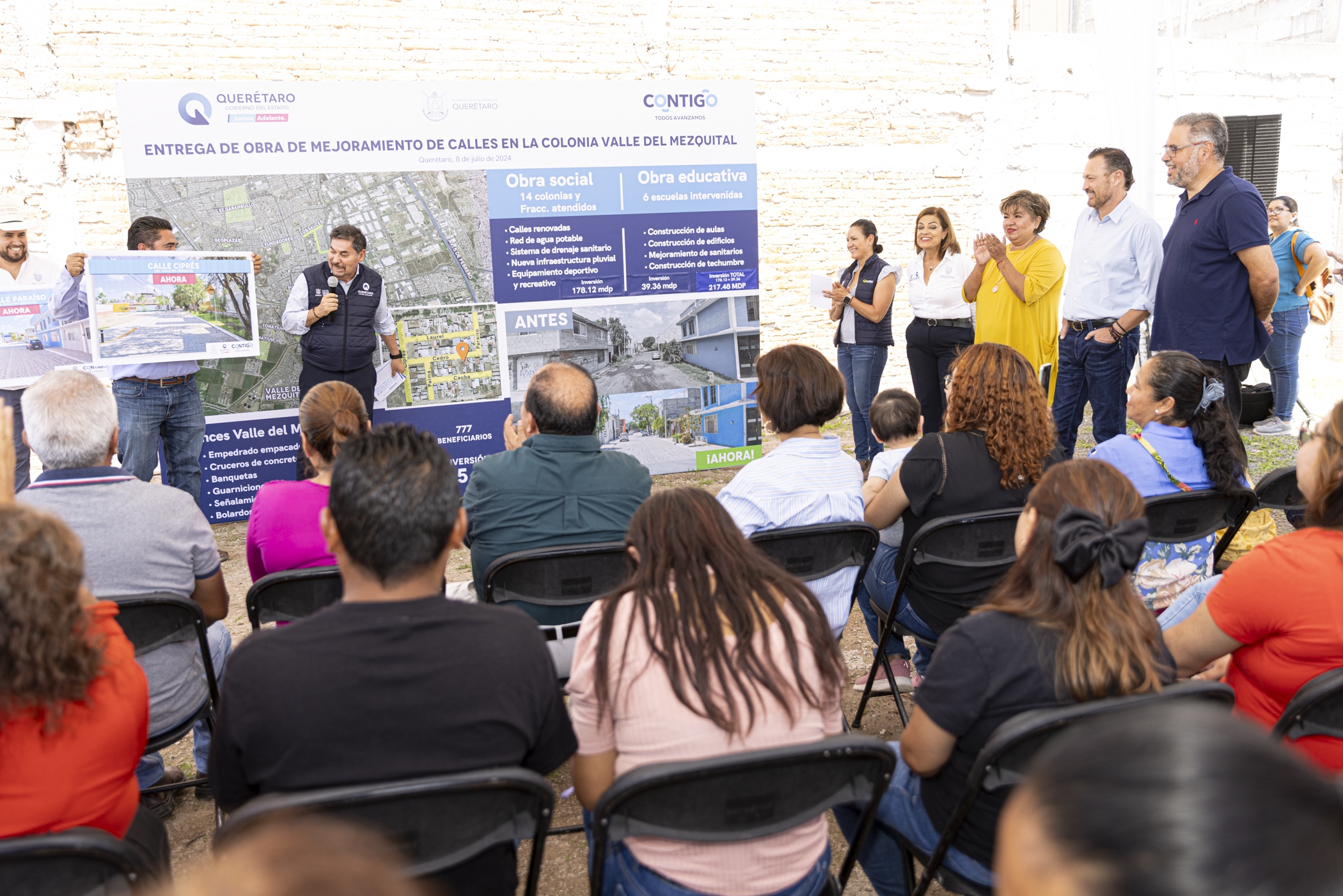 Entrega Mauricio Kuri mejoramiento de calles en la colonia Valle del Mezquital